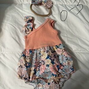 Floral Baby Dress with Headband